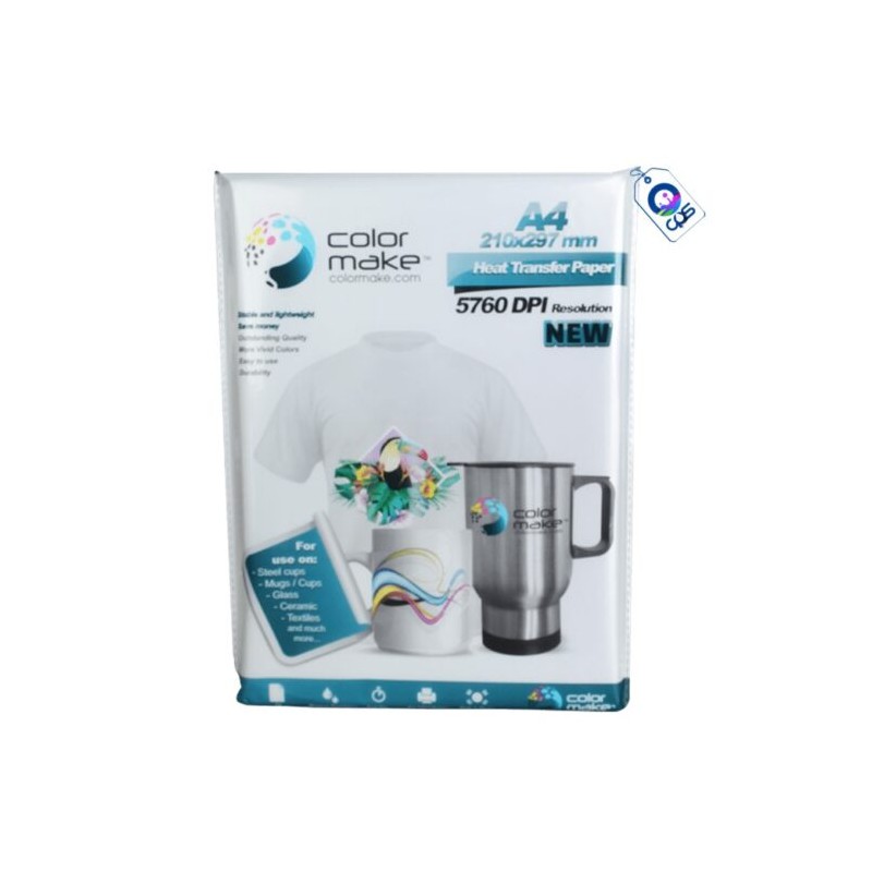 Papel para Sublimar A4 70g Secado Rápido Light Paquete con 100 Hojas Color Make