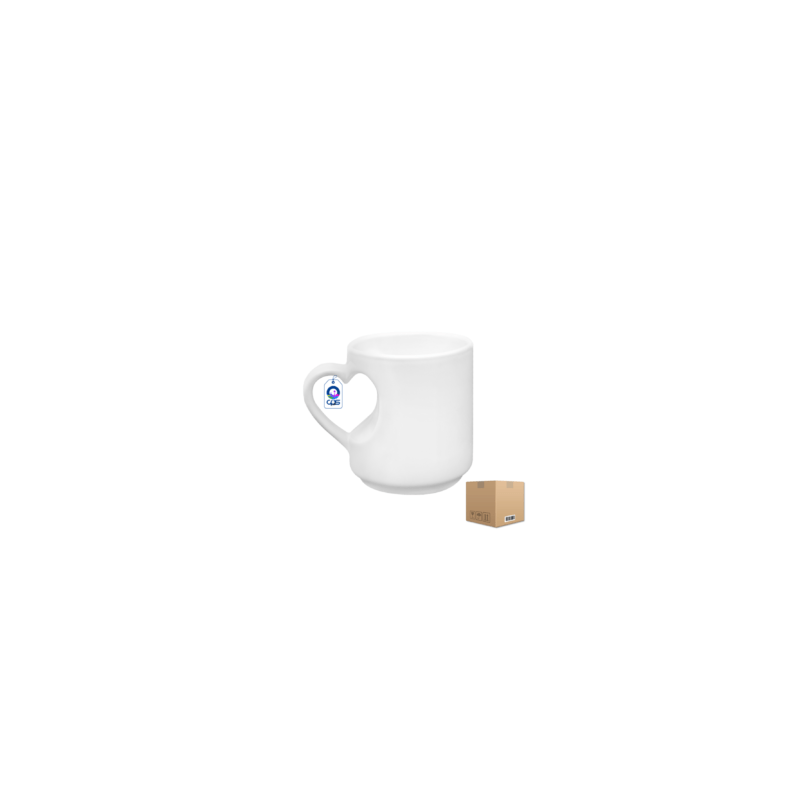 Taza de Cerámica 10oz Asa de Corazón Caja con 36 piezas