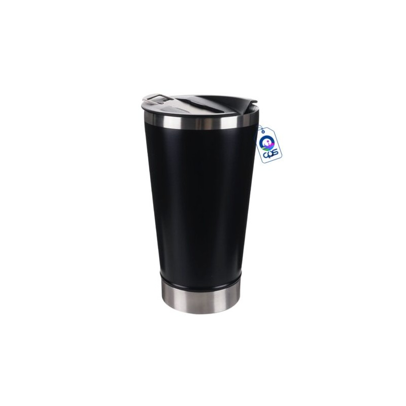 Vaso Cónico Acero Inoxidable con Destapador Térmico 600ml para Grabado Laser