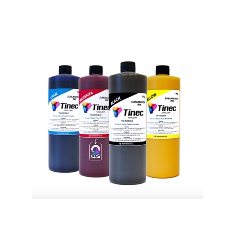 Kit de Tinta para Sublimar Botella 1 Litro Tinec (1L Cyan, 1L Magenta, 1L Amarillo, 1L Negro)