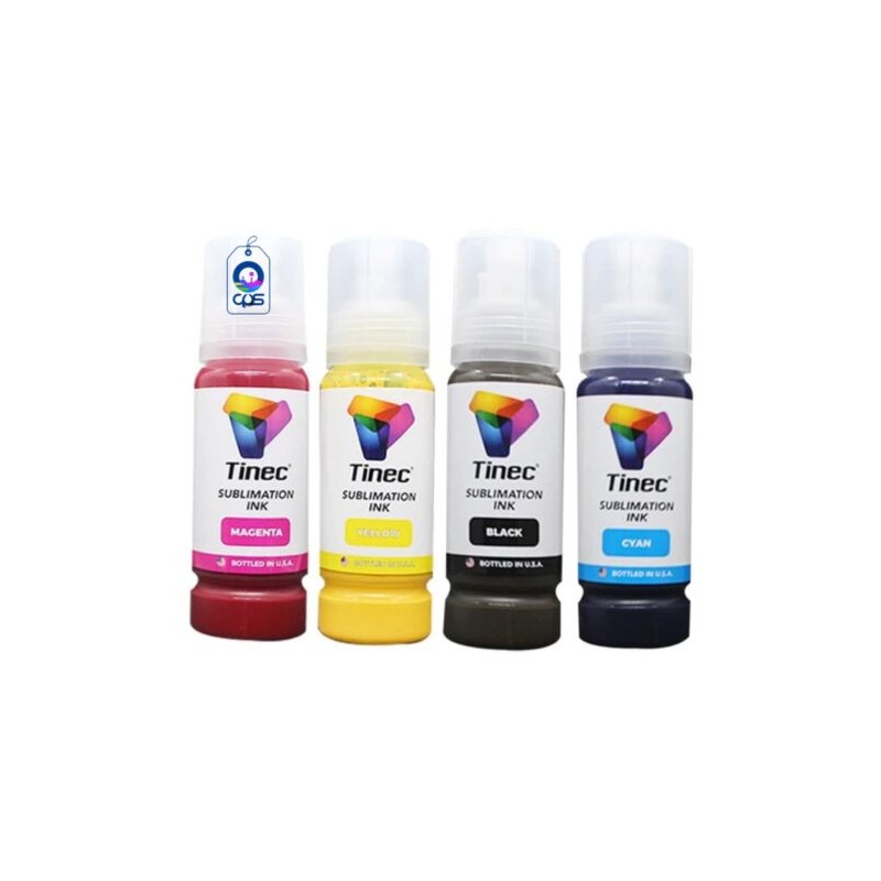 Kit de Tinta para Sublimar Botella 80g Tinec (80g Cyan, 80g Magenta, 80g Amarillo, 80g Negro)