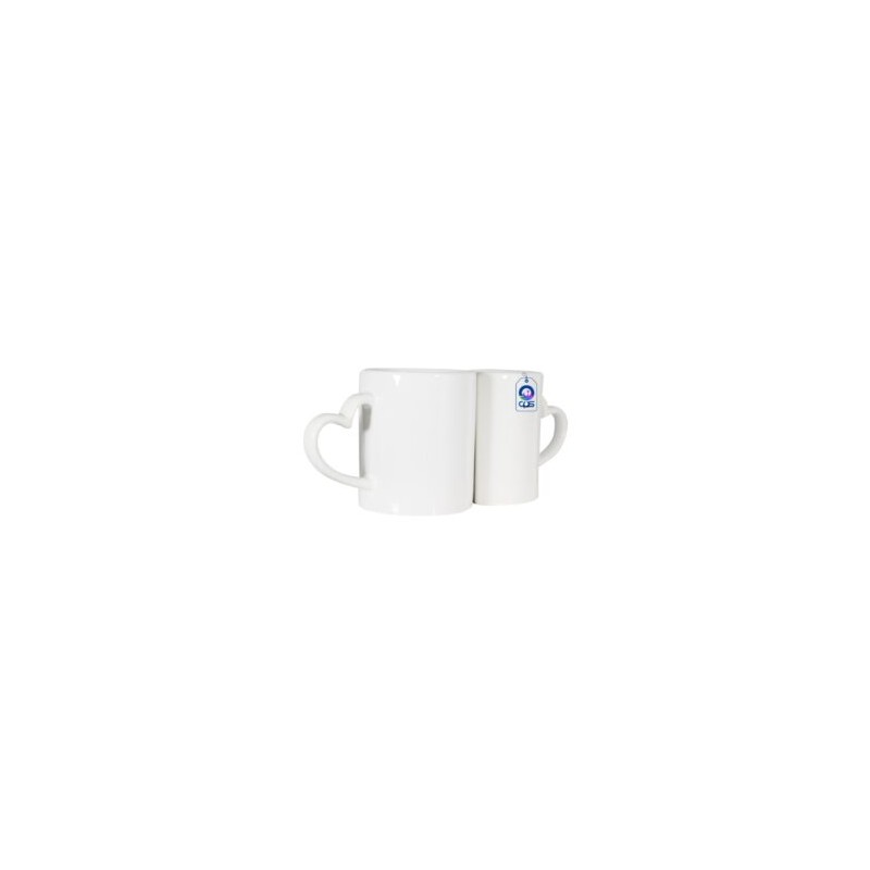 Taza de Cerámica 11oz Pareja Asa de Corazón