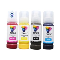 Kit de Tinta para Sublimar Botella 80g Tinec (80g Cyan, 80g Magenta, 80g Amarillo, 80g Negro)
