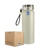 Botella De Vidrio Esmerilada con Tapa de Plástico, Correa de Silicón De 500ml Caja con 50 piezas