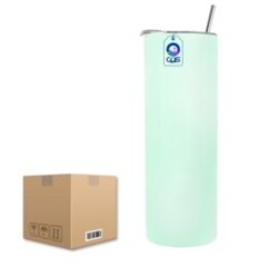 Vaso Skinny de Acero Inoxidable Térmico 20oz con Popote Fotoluminiscente Caja con 30 piezas