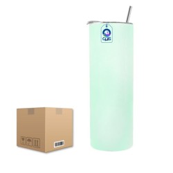 Vaso Skinny de Acero Inoxidable Térmico 20oz con Popote Fotoluminiscente Caja con 30 piezas