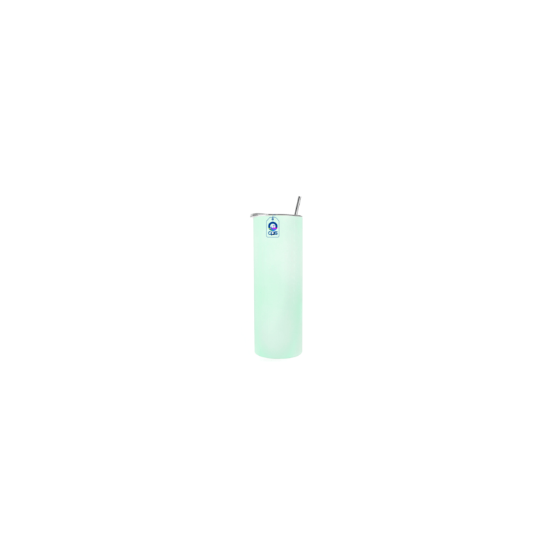 Vaso Skinny de Acero Inoxidable Térmico 20oz con Popote Fotoluminiscente