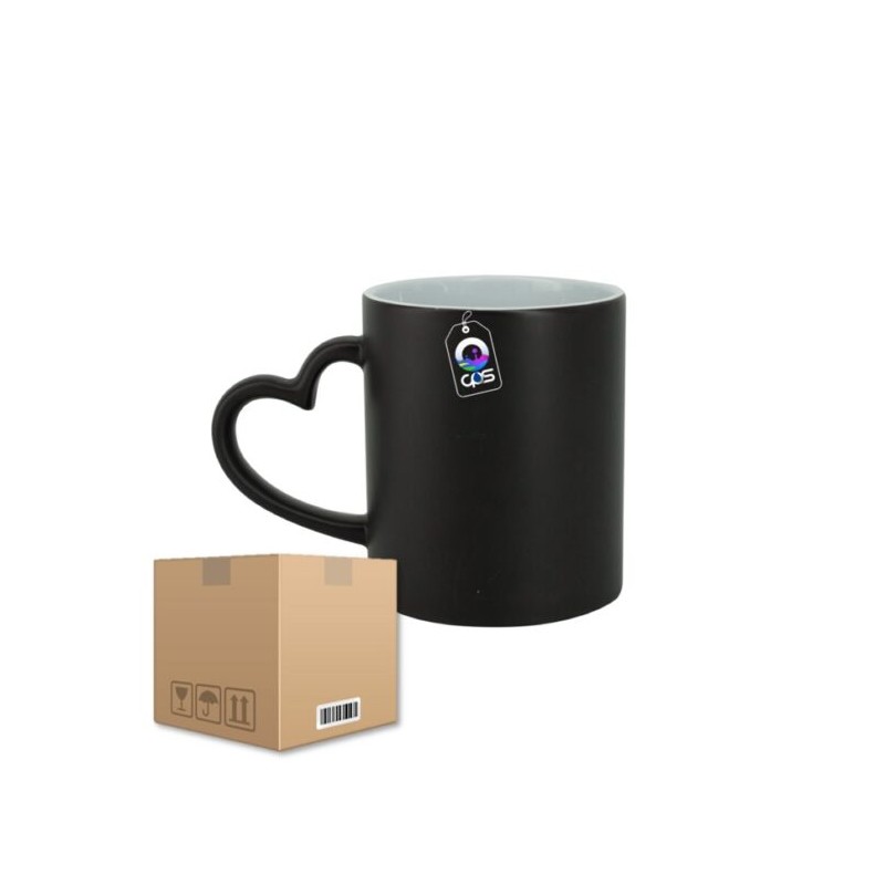 Taza de Cerámica 11oz Mágica Asa de Corazón Caja con 36 piezas