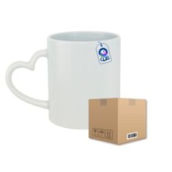Taza de Cerámica 11oz Asa de Corazón Caja con 36 piezas