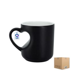Taza de Cerámica 10oz Mágica Asa de Corazón Caja con 36 piezas