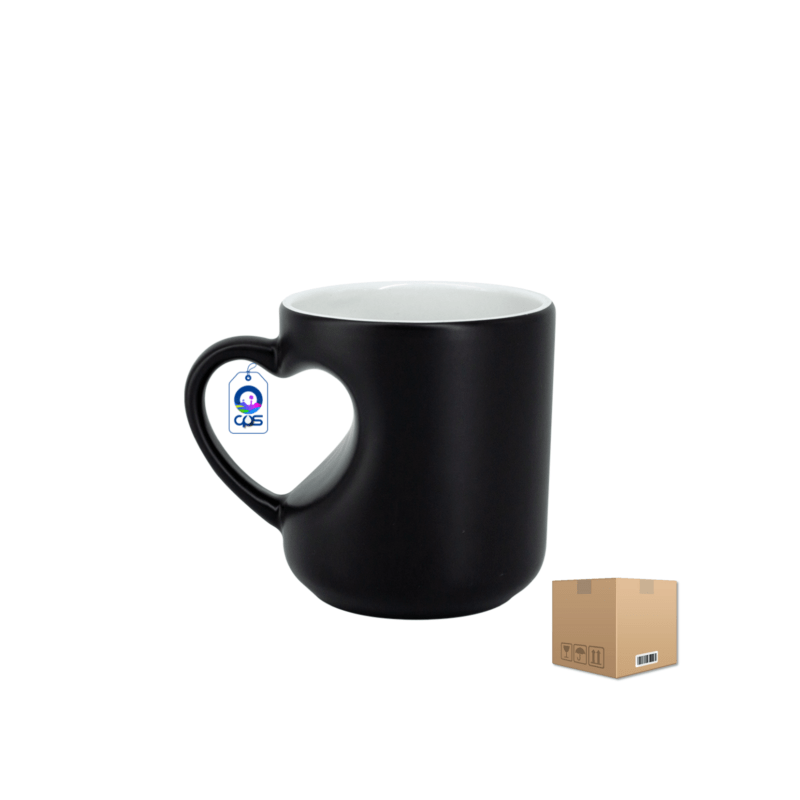 Taza de Cerámica 10oz Mágica Asa de Corazón Caja con 36 piezas