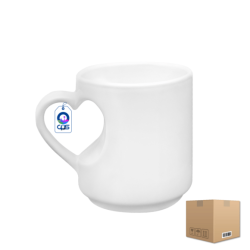 Taza de Cerámica 10oz Asa de Corazón Caja con 36 piezas