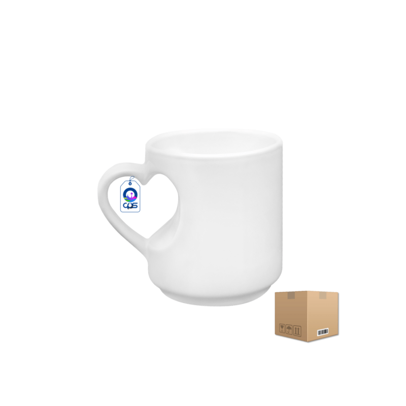 Taza de Cerámica 10oz Asa de Corazón Caja con 36 piezas
