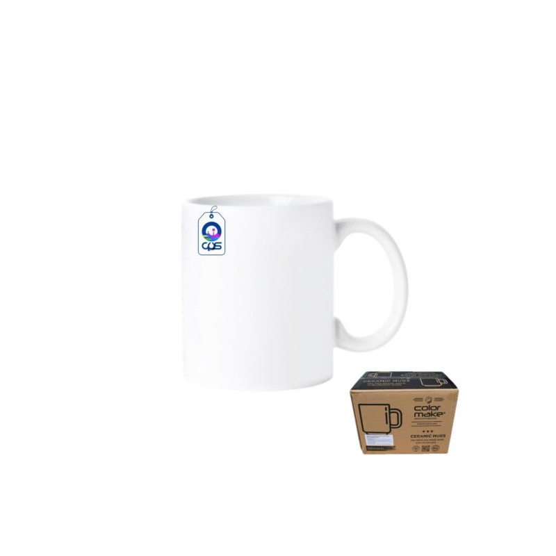 Taza de Cerámica 11oz Blanca Calidad «AAA» Color Make Caja con 36 piezas