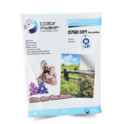 Papel Fotográfico Alto Brillo con Adhesivo 135g Paquete con 50 Hojas