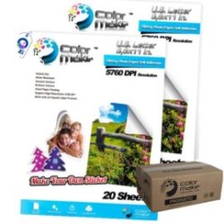 Papel Fotográfico Alto Brillo con Adhesivo 135g Paquete con 50 Hojas Caja con 20 paquetes