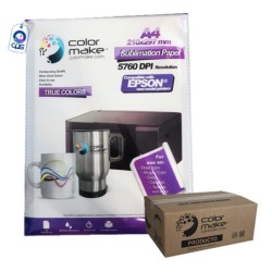 Papel para Sublimar A4 90g Secado Lento True Colors Paquete con 100 Hojas Color Make Caja con 24 piezas