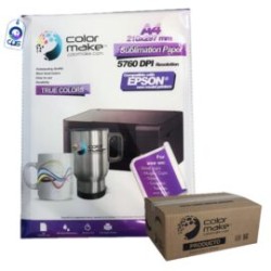 Papel para Sublimar A4 90g Secado Lento True Colors Paquete con 100 Hojas Color Make Caja con 24 piezas