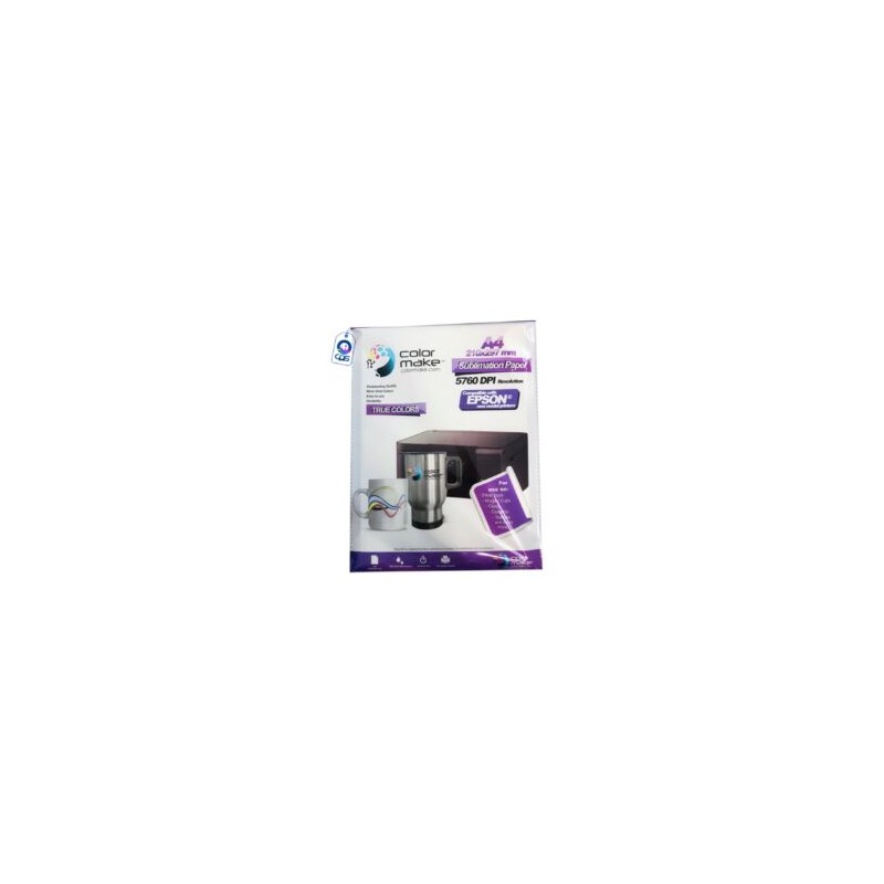 Papel para Sublimar A4 90g Secado Lento True Colors Paquete con 100 Hojas Color Make