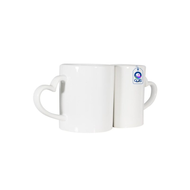 Taza de Cerámica 11oz Pareja Asa de Corazón